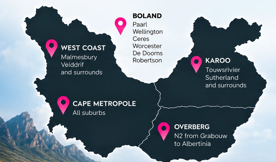 Map of Apex Rebel's Western Cape coverage